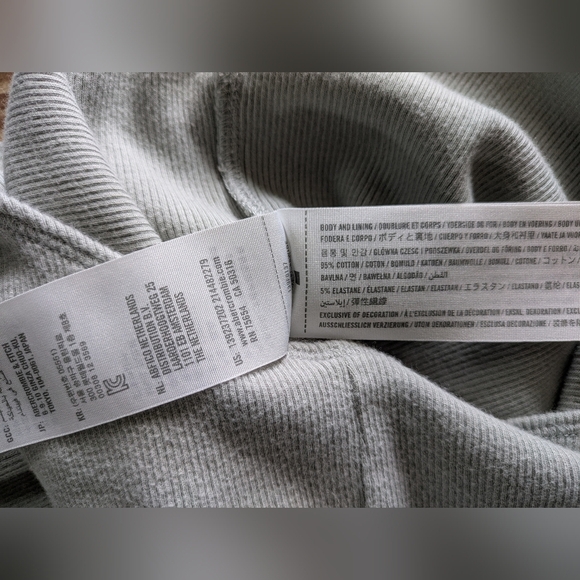 Abercrombie & Fitch A&F Gray Green Ribbed Short Sleeve Button Down Bodysuit XS - Picture 5 of 8